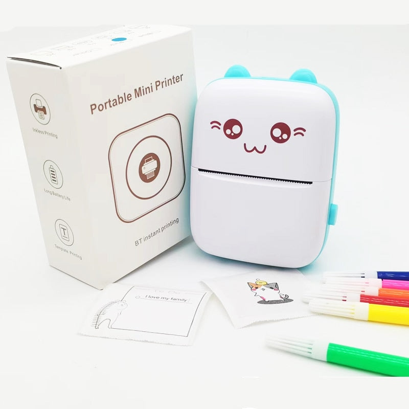 Przenośna Drukarka Termiczna MINI CAT - Bluetooth, Druk Zdjęć i Etykiet
