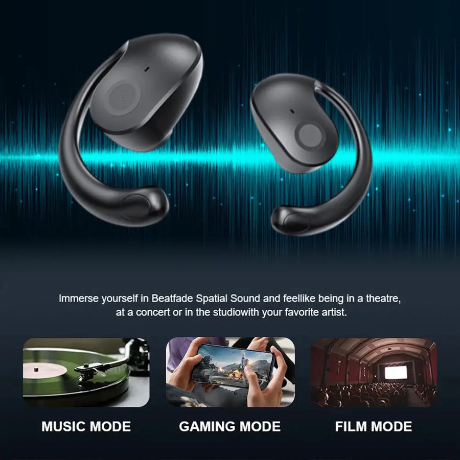 Sportowe słuchawki Bluetooth 5.3 z zaczepami na uszy