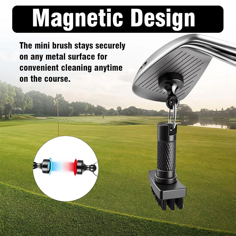 Szczotka Golfowa Magnetyczna z Czyścikiem Rowów i Klipsem Quick-Release