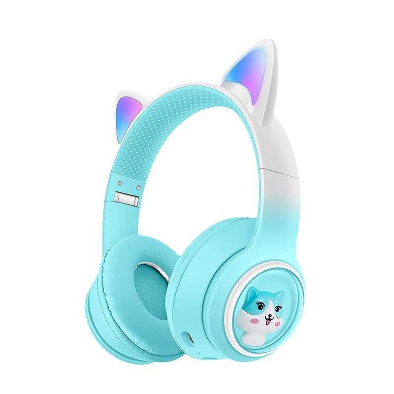 Słuchawki Bluetooth AKZ-02 ze świecącymi kocimi uszami