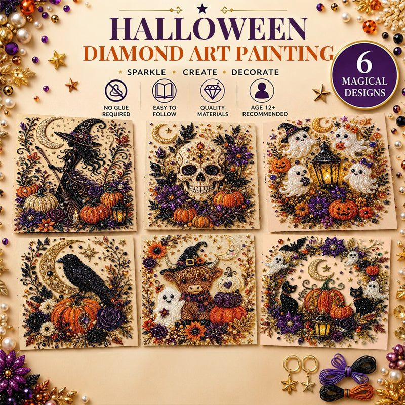Zestaw do Diamentowego Malowania — Duch Halloween, DIY, dla Dorosłych i Początkujących