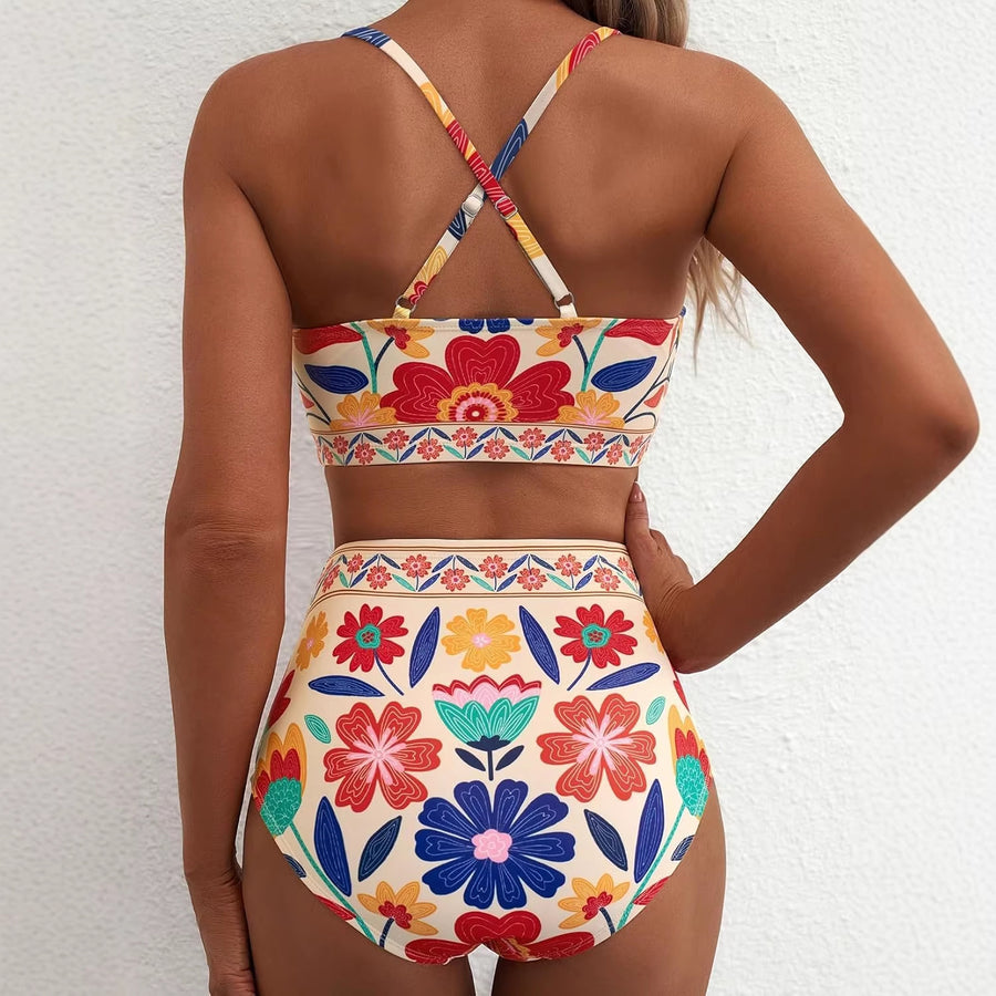 Bikini Kwiatowe High Waist U-Line
