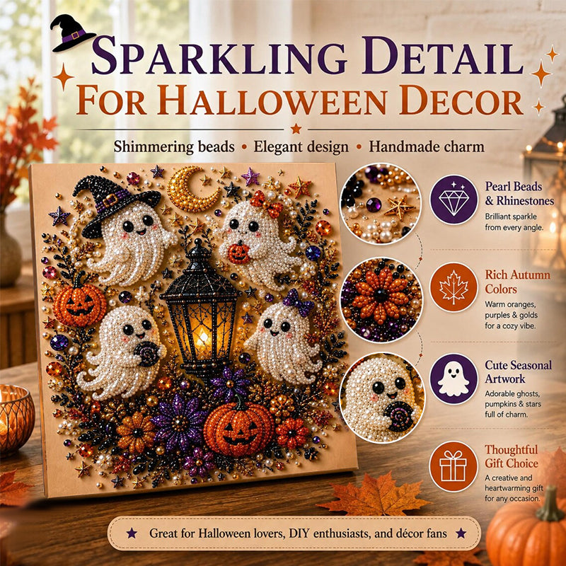Zestaw do Diamentowego Malowania — Duch Halloween, DIY, dla Dorosłych i Początkujących