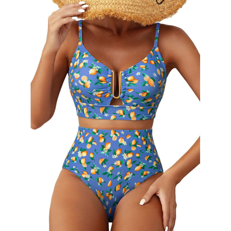 Bikini Kwiatowe High Waist U-Line