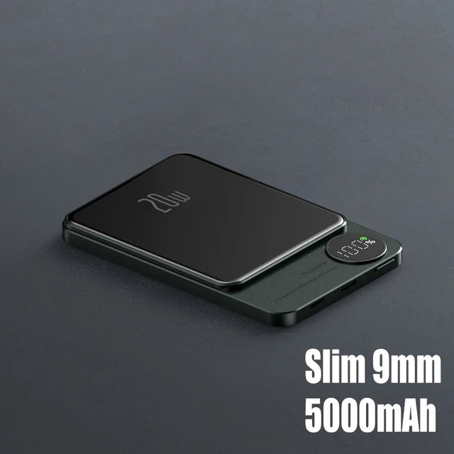 Magnetyczny powerbank z ładowaniem bezprzewodowym — 5000 lub 10000 mAh