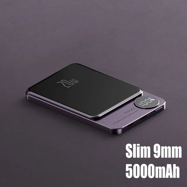Magnetyczny powerbank z ładowaniem bezprzewodowym — 5000 lub 10000 mAh