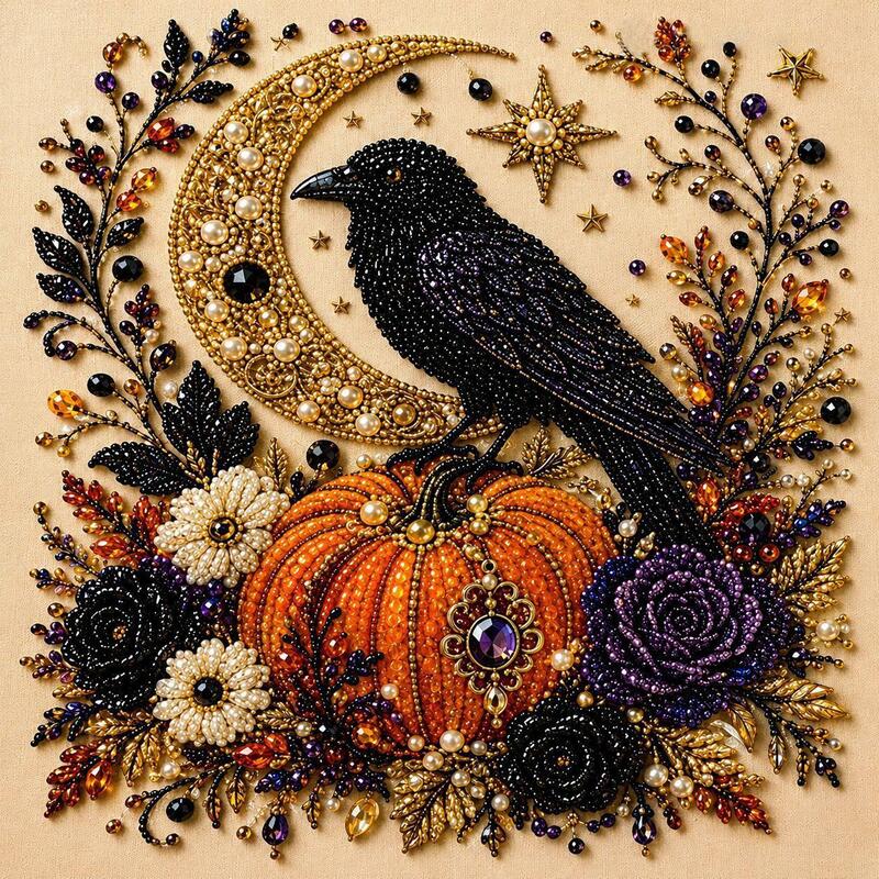 Zestaw do Diamentowego Malowania — Duch Halloween, DIY, dla Dorosłych i Początkujących