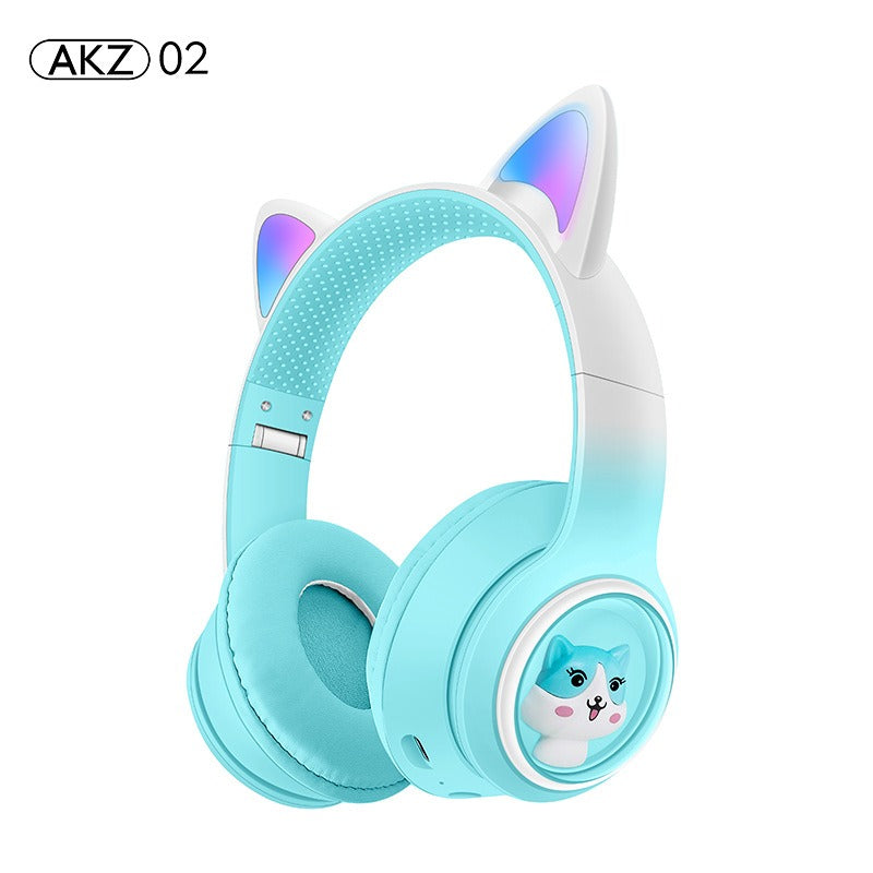 Słuchawki Bluetooth AKZ-02 ze świecącymi kocimi uszami