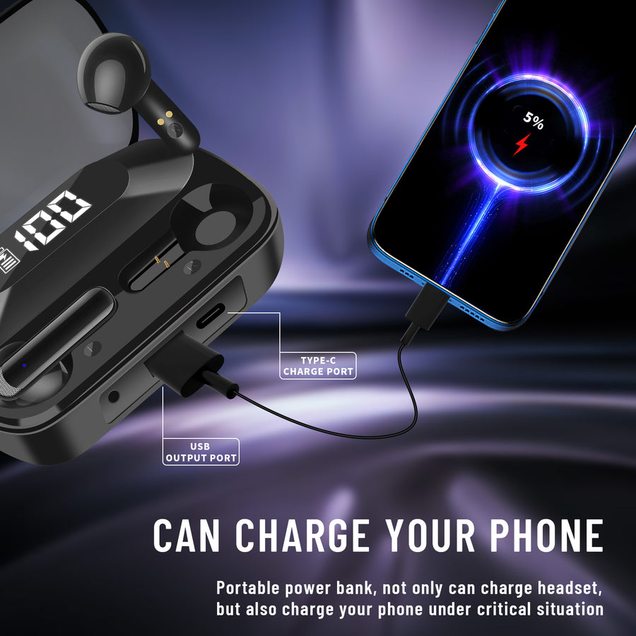 Słuchawki TWS AKZ-S18 z etui z funkcją powerbanku