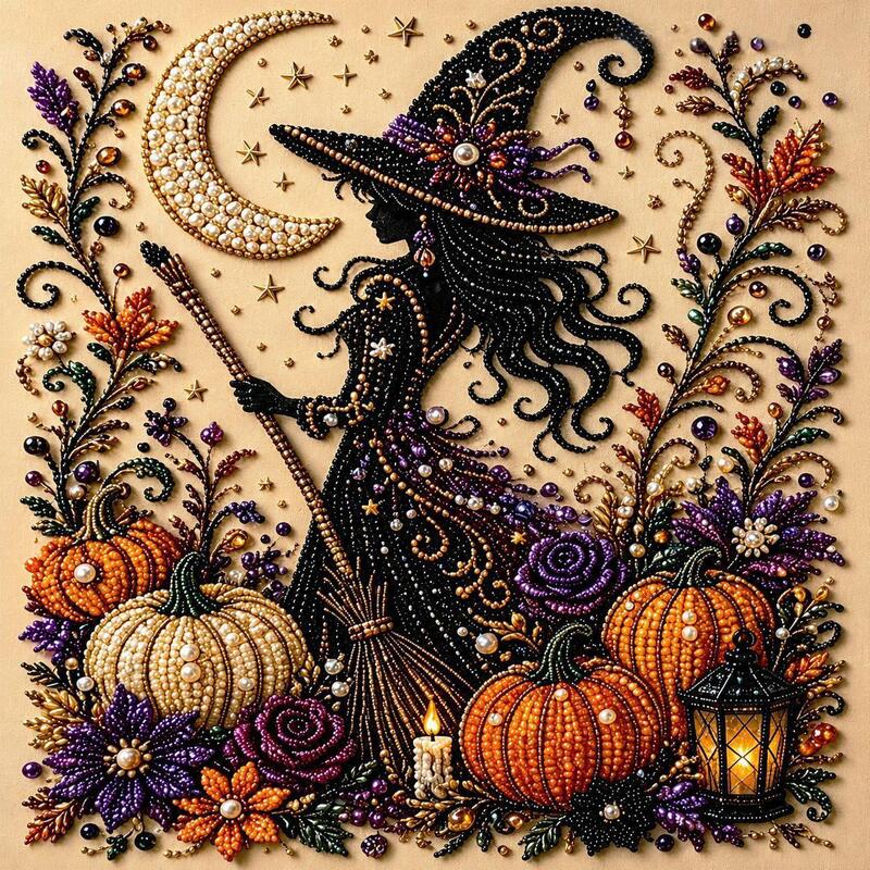 Zestaw do Diamentowego Malowania — Duch Halloween, DIY, dla Dorosłych i Początkujących