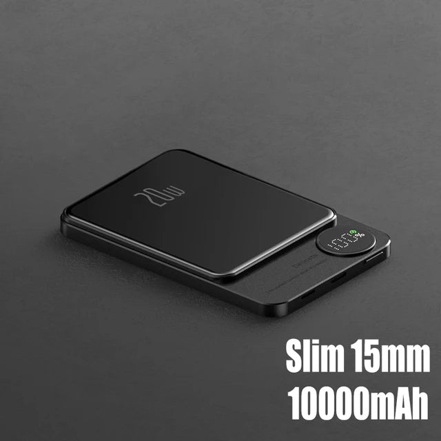 Magnetyczny powerbank z ładowaniem bezprzewodowym — 5000 lub 10000 mAh