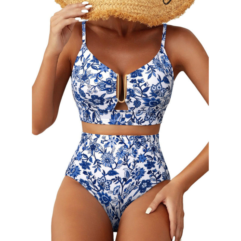 Bikini Kwiatowe High Waist U-Line
