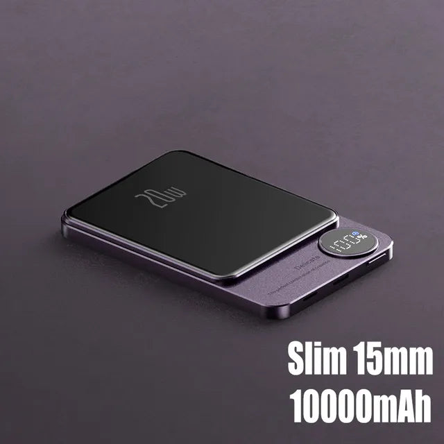 Magnetyczny powerbank z ładowaniem bezprzewodowym — 5000 lub 10000 mAh