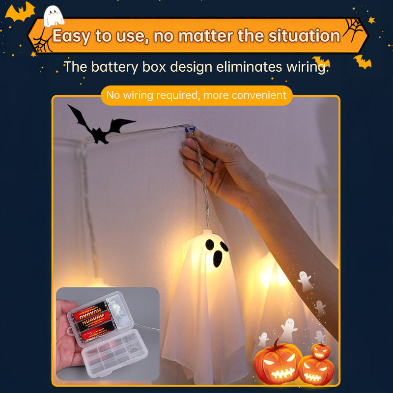 Świecące Duchy – Łańcuch LED Halloween 8 Trybów