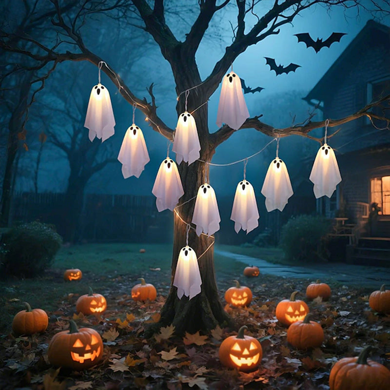 Świecące Duchy – Łańcuch LED Halloween 8 Trybów