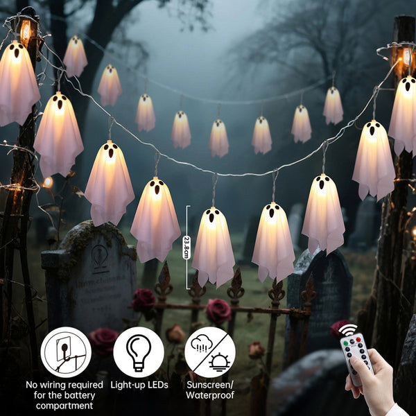 Świecące Duchy – Łańcuch LED Halloween 8 Trybów