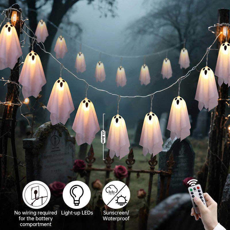 Świecące Duchy – Łańcuch LED Halloween 8 Trybów