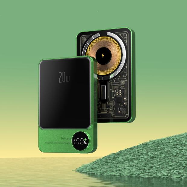 Magnetyczny powerbank z ładowaniem bezprzewodowym — 5000 lub 10000 mAh