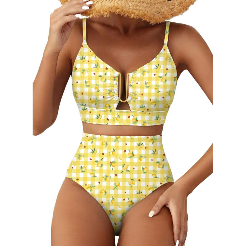 Bikini Kwiatowe High Waist U-Line