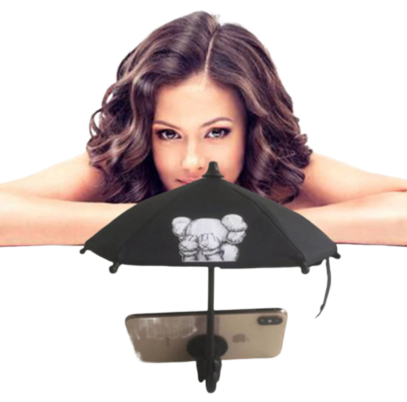 Mini parasolka do telefonu z przyssawką