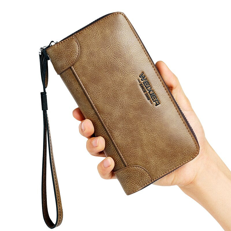 Portfel męski długi PU Leather Biznesowy