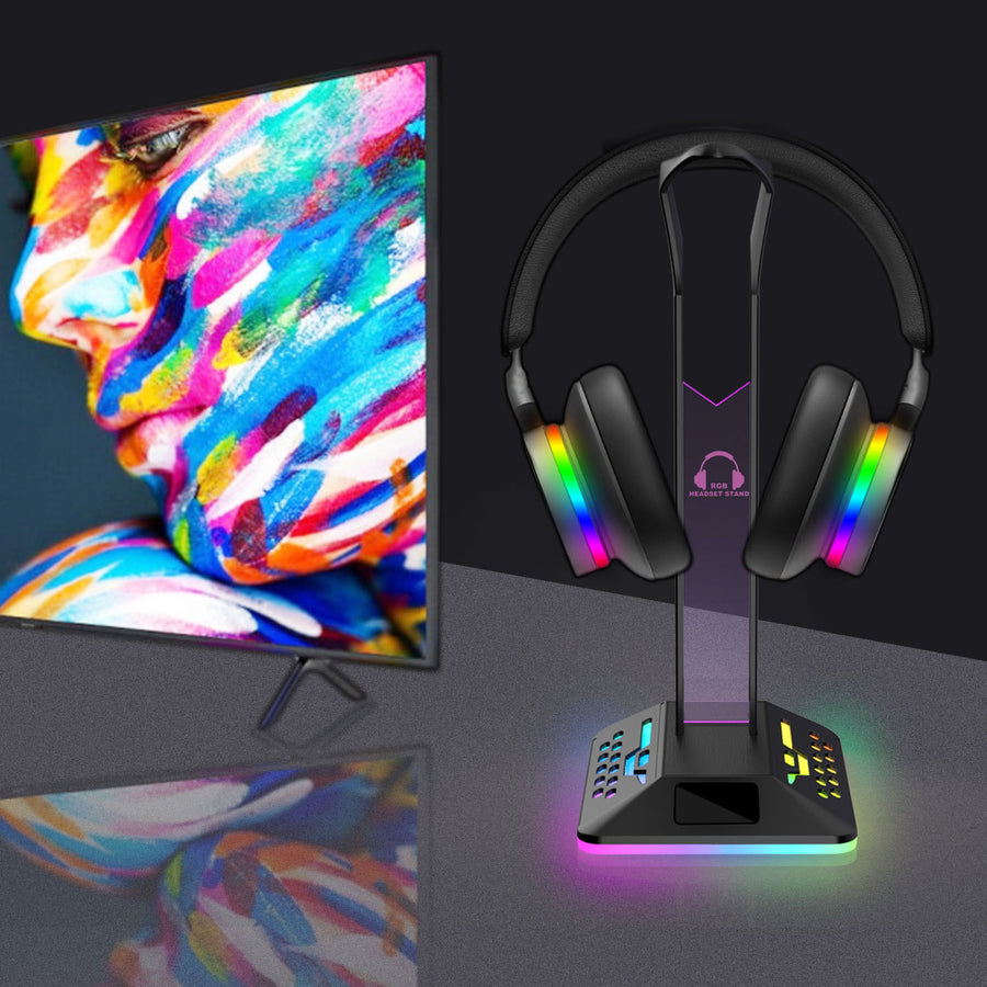 Stojak na słuchawki RGB D8 z USB-C