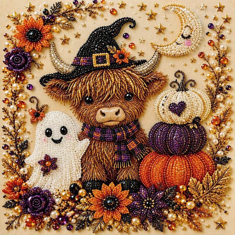 Zestaw do Diamentowego Malowania — Duch Halloween, DIY, dla Dorosłych i Początkujących