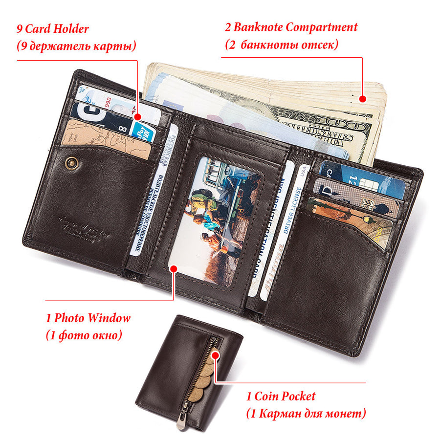 Portfel męski skórzany RFID Multi-Card