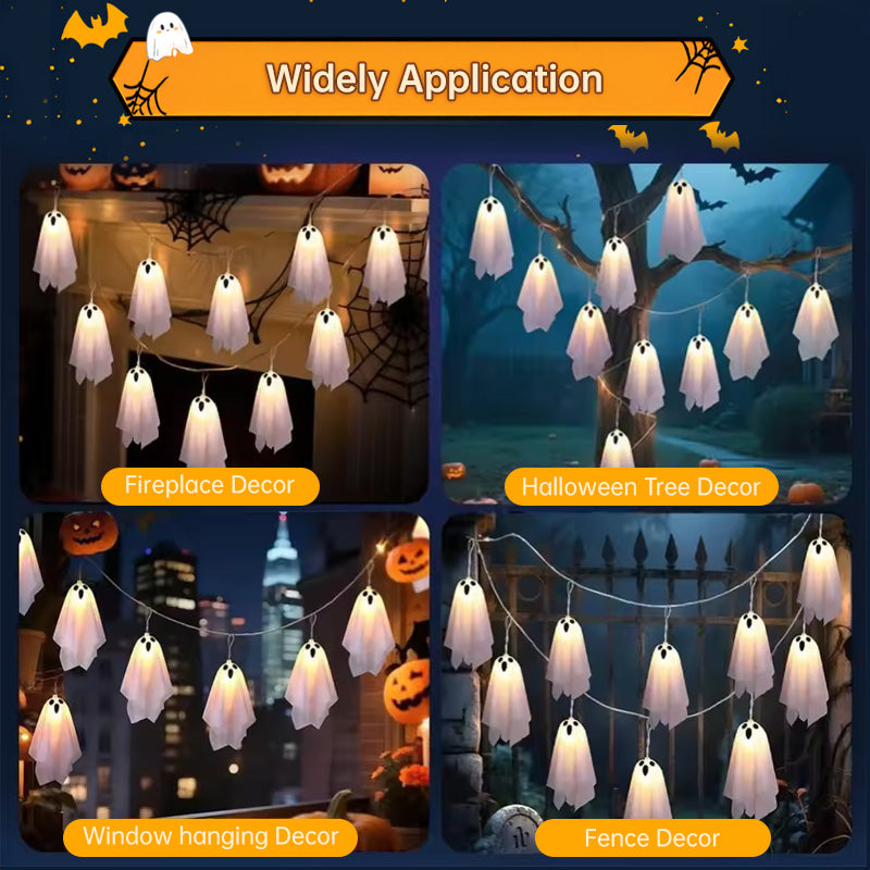 Świecące Duchy – Łańcuch LED Halloween 8 Trybów