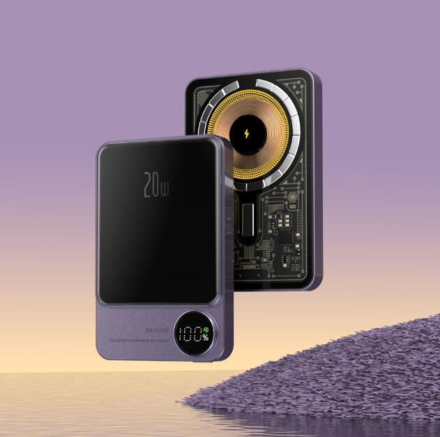 Magnetyczny powerbank z ładowaniem bezprzewodowym — 5000 lub 10000 mAh