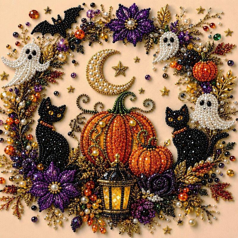 Zestaw do Diamentowego Malowania — Duch Halloween, DIY, dla Dorosłych i Początkujących