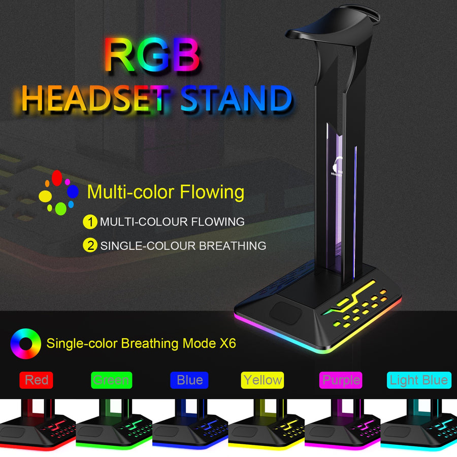 Stojak na słuchawki RGB D8 z USB-C