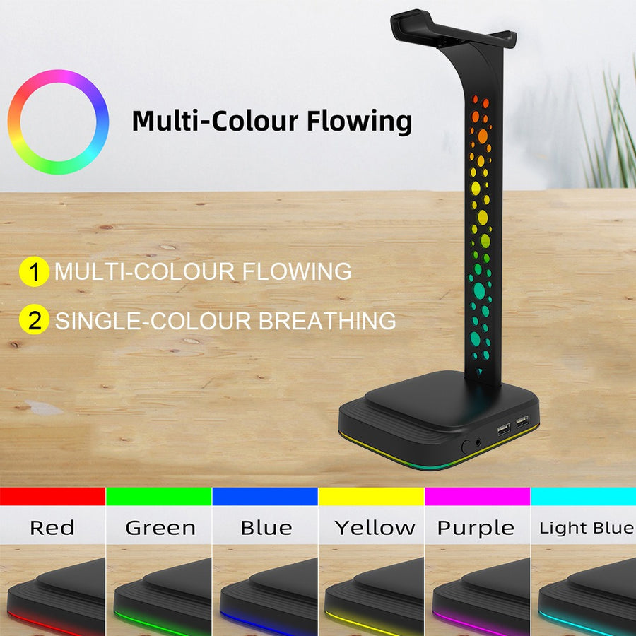 Stojak na słuchawki RGB G2 z AUX 3,5 mm