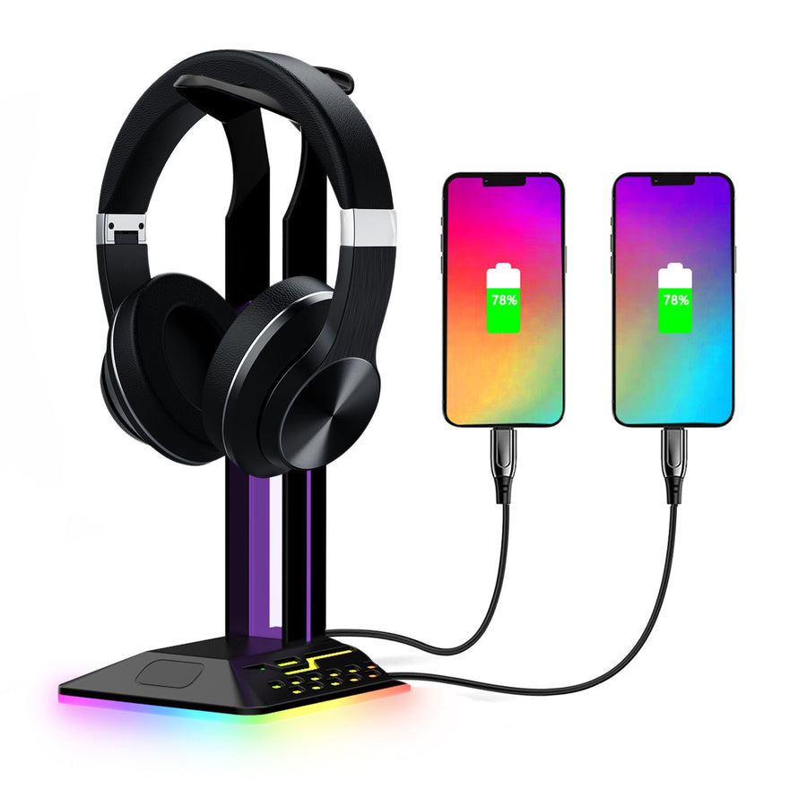 Stojak na słuchawki RGB D8 z USB-C