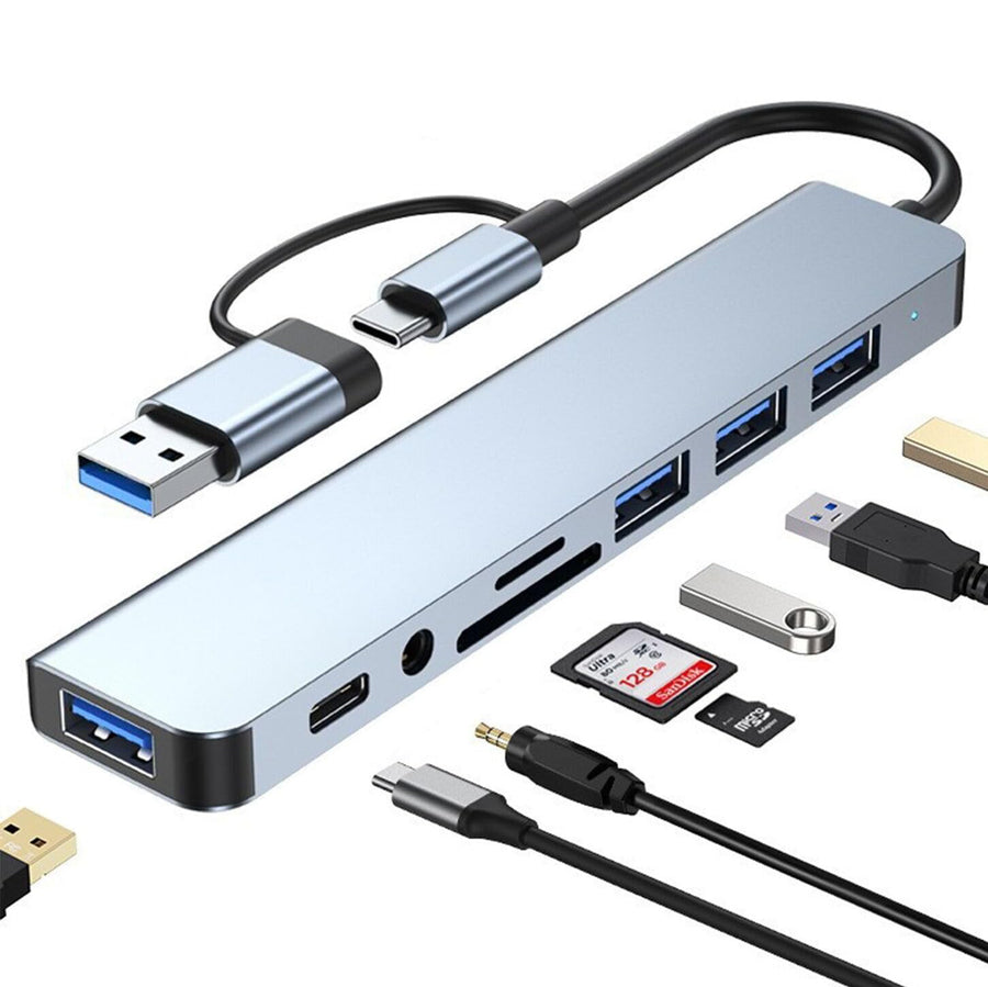 Wieloportowy hub USB — warianty USB i USB-C
