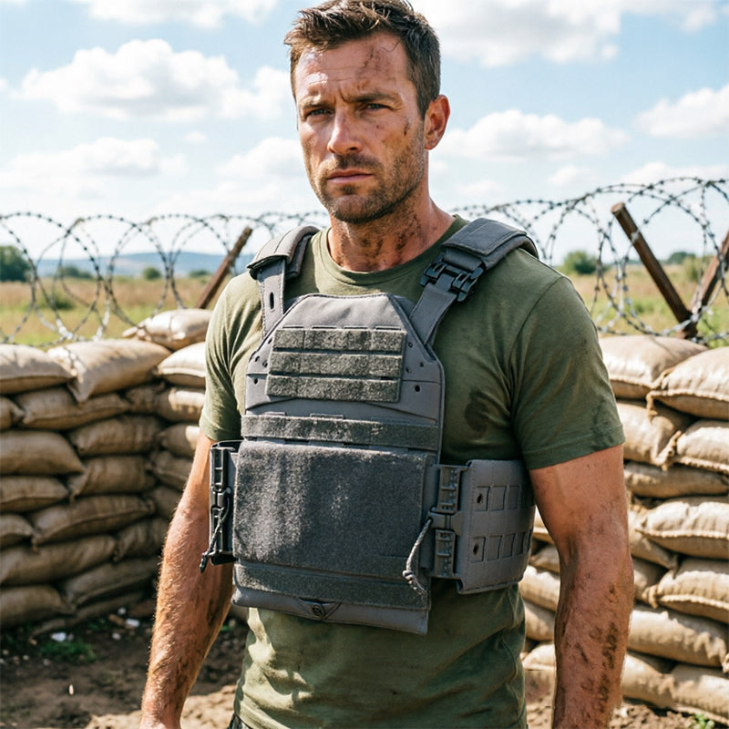 Kamizelka taktyczna do ASG — system MOLLE, typ plate carrier