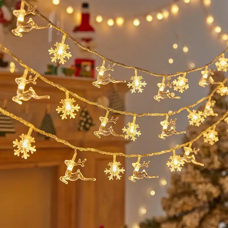 Girlanda Świąteczna LED 3 m – 20 LED, Śnieżynki i Renifery