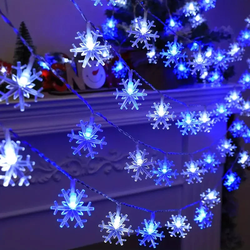 Girlanda LED Śnieżynki na Baterie – 1,5 / 3 / 4,5 / 6 m