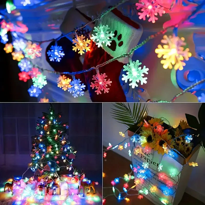 Girlanda LED Śnieżynki na Baterie – 1,5 / 3 / 4,5 / 6 m
