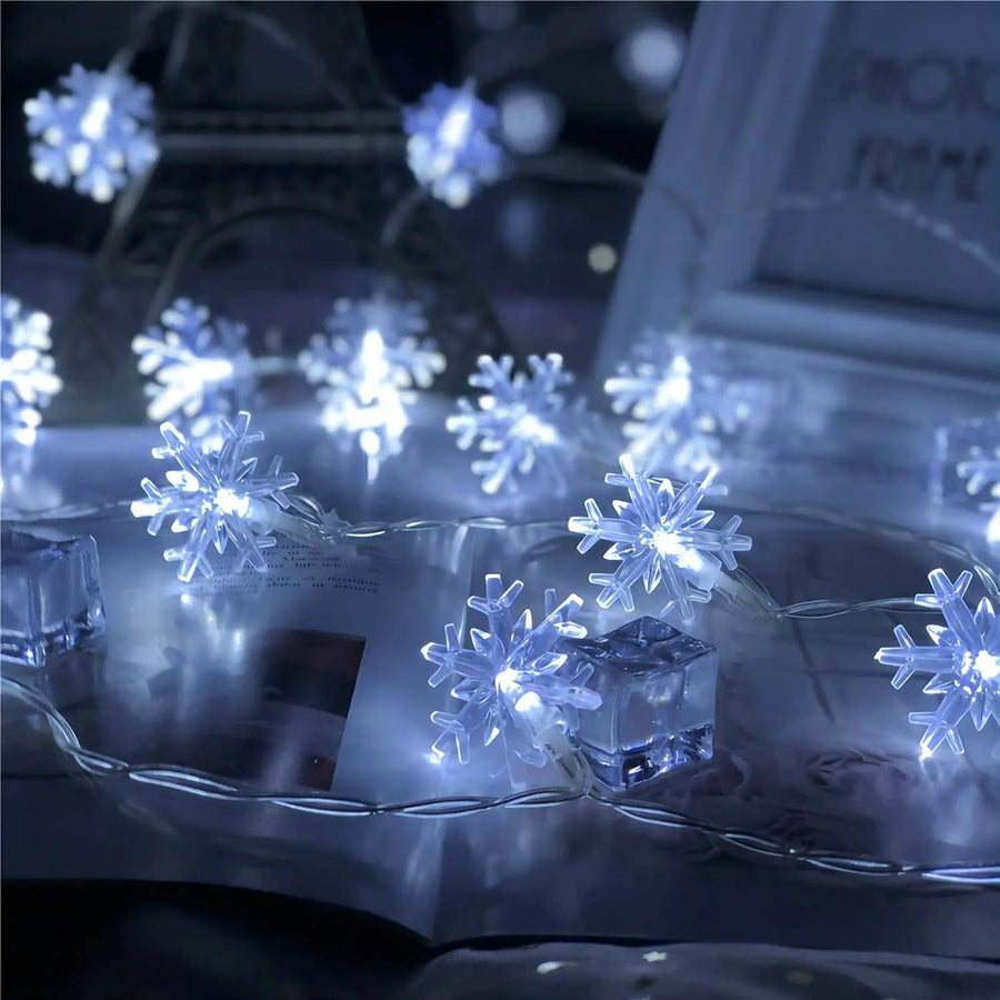 Girlanda LED Śnieżynki na Baterie – 1,5 / 3 / 4,5 / 6 m