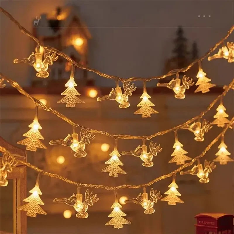 Girlanda Świąteczna LED 3 m – 20 LED, Śnieżynki i Renifery