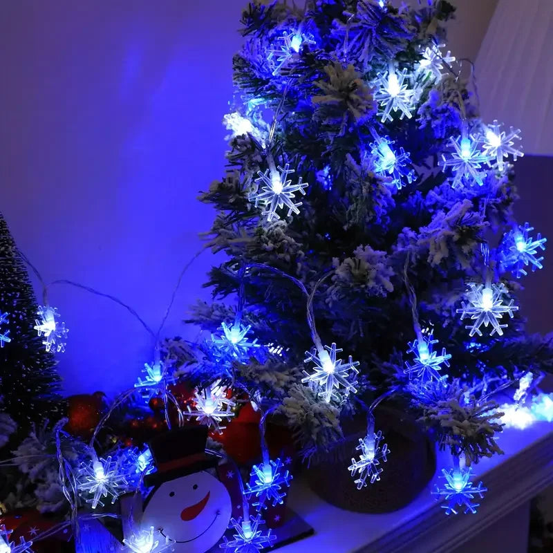Girlanda LED Śnieżynki na Baterie – 1,5 / 3 / 4,5 / 6 m