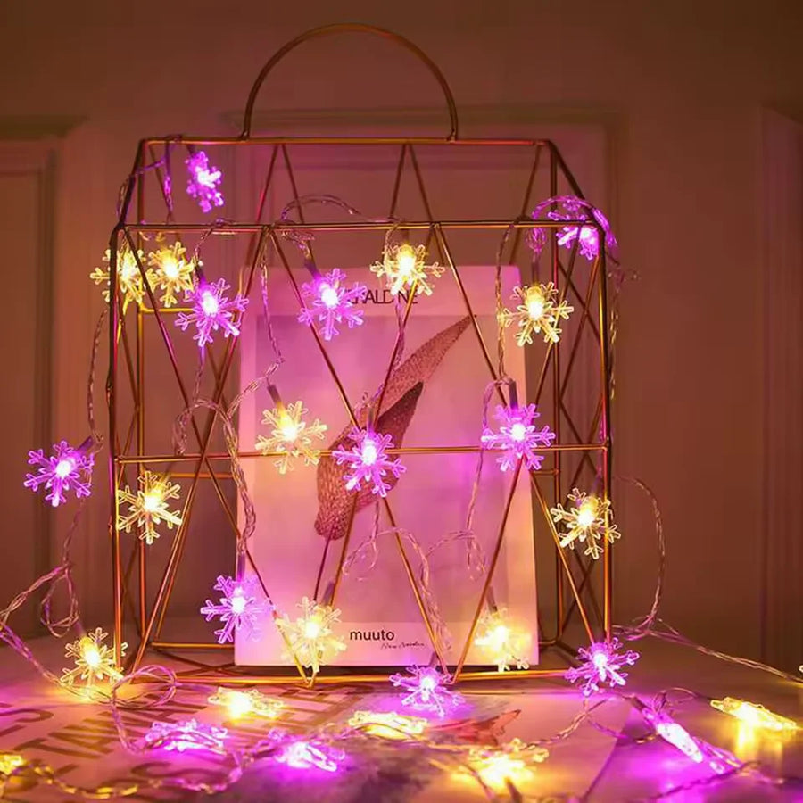 Girlanda LED Śnieżynki na Baterie – 1,5 / 3 / 4,5 / 6 m