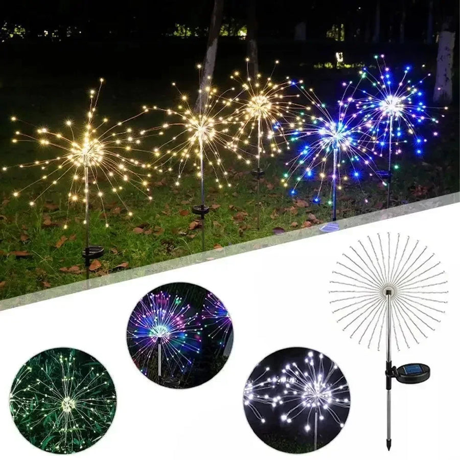 Solarna Lampka Ogrodowa 60 LED – Efekt Fajerwerków