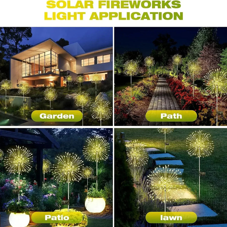 Solarna Lampka Ogrodowa 60 LED – Efekt Fajerwerków