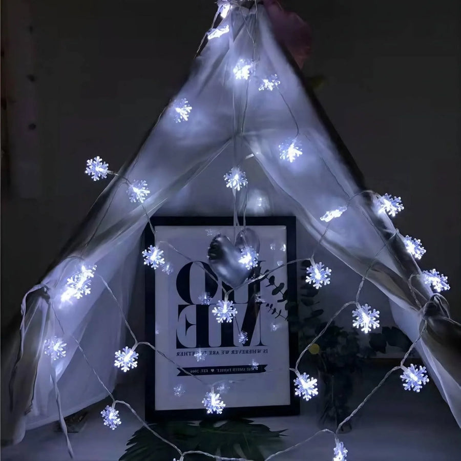 Girlanda LED Śnieżynki na Baterie – 1,5 / 3 / 4,5 / 6 m