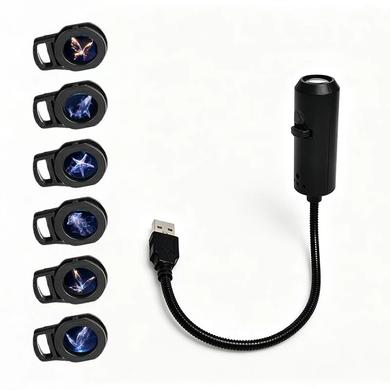 Mini Projektor LED USB na Elastycznym Ramieniu – Ocean