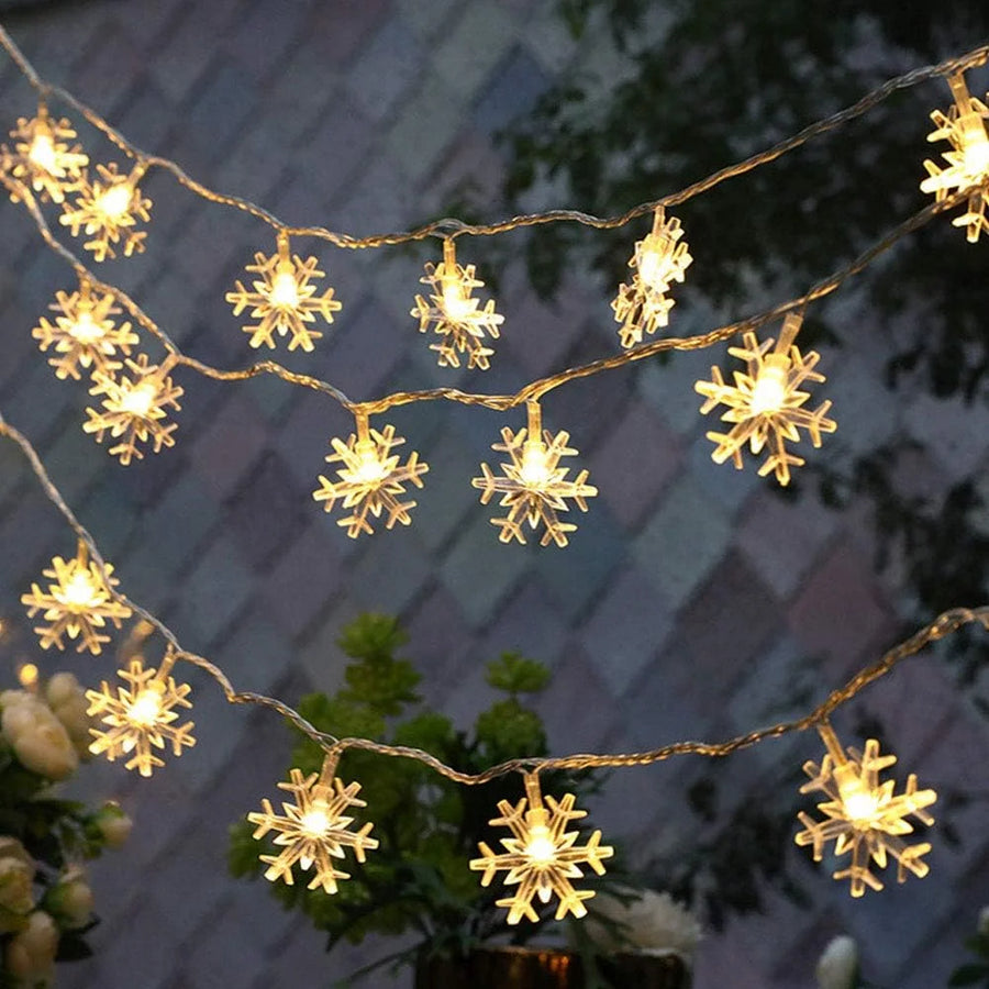 Girlanda LED Śnieżynki na Baterie – 1,5 / 3 / 4,5 / 6 m